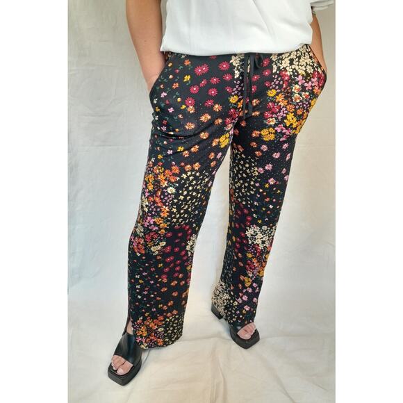 KENSIE DRAW STRING FLORAL PANTS SIZE M RAYON - Picture 1 of 10